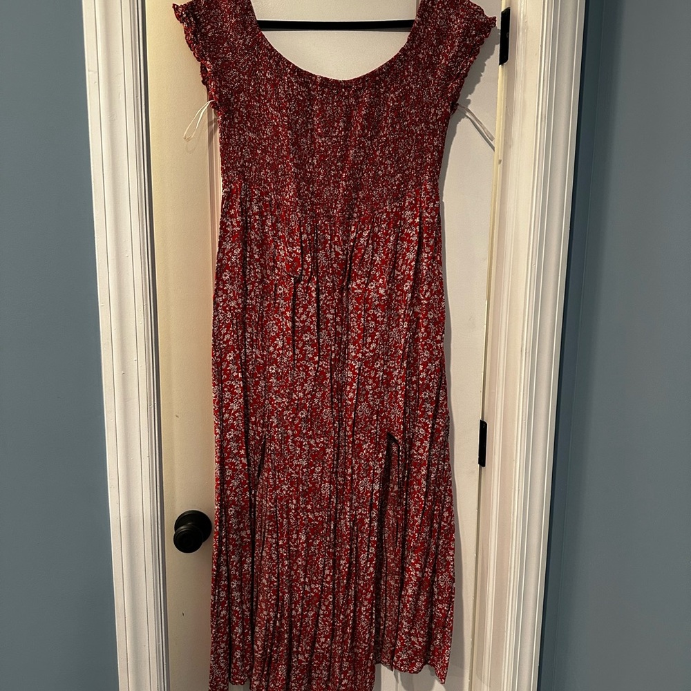 Floral Red Dress